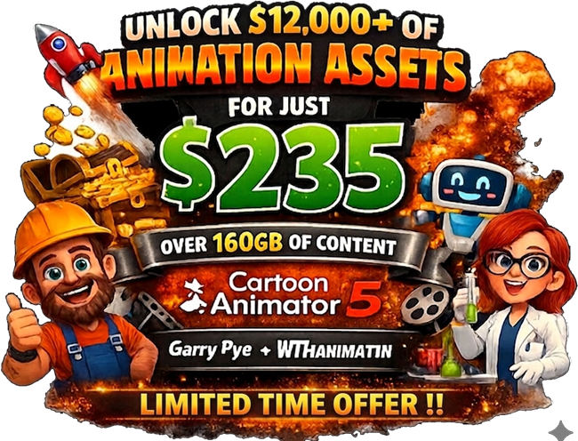Only Cartoon Animator Users : Unlock $12,000+ of Animation Assets for Just $235! 